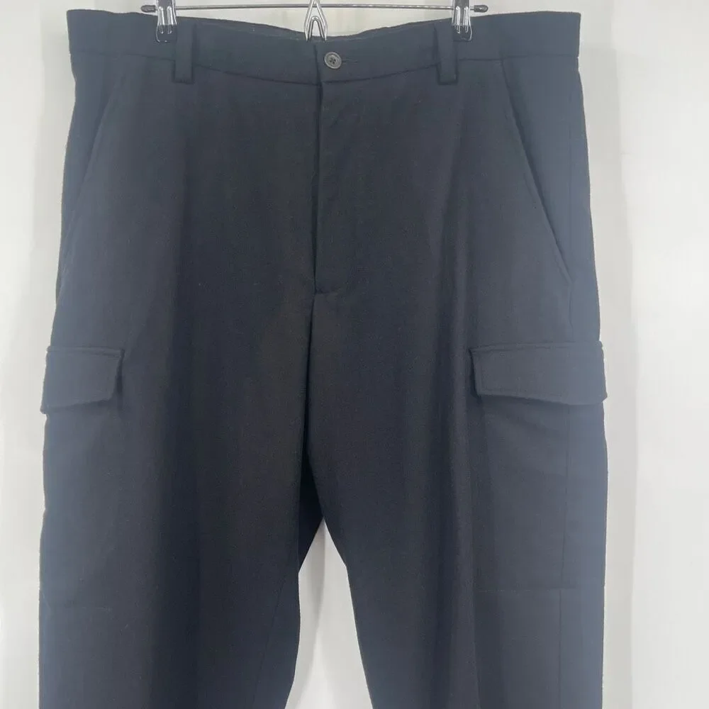 Banana Republic 38x32 Heavy Black Wool Blend Baggy Mens Cargo Pants